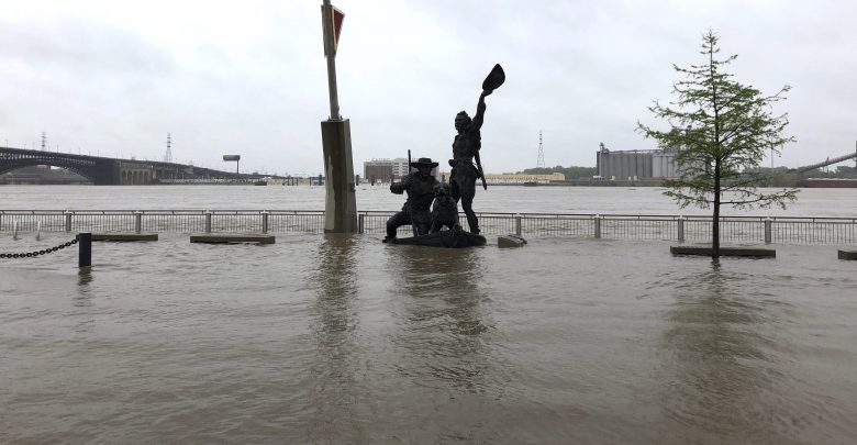 Spring flooding mississippi river