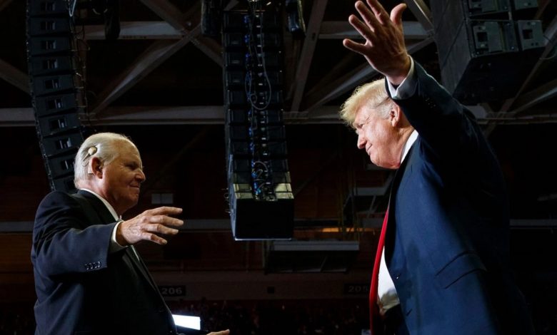 Trump and rush hug