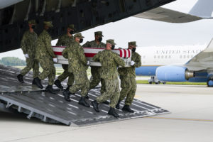 Sunday. the Dignified Transfer of Marine Lance Corp. Jared Schmitz of Wentzville, MO