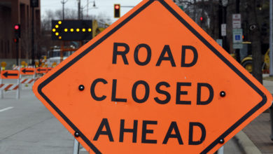 Photo of Murphy Blvd. closed from Pool Street to Landreth Ave. for weekend event at Landreth Park