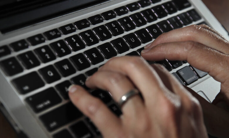 Spyware hack hacker computer laptop pc type email online internet