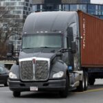 Truck shipping container trucking train rail supply chain shortage food goods ecommerce ship