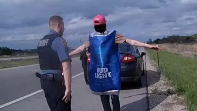 Photo of Kansas man wearing Bud Light costume arrested for driving under the influence