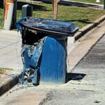 Burned trashcan
