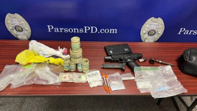 Photo of Parsons Police seize meth, pills, cash, and a gun